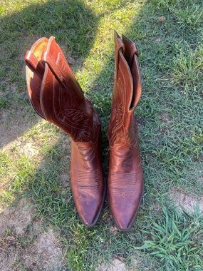 Lucchese 1883 Leather Brown Cowboy Boots - Classic Western Style 11.5D